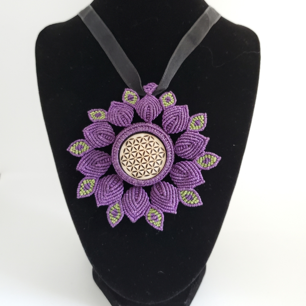 New purple Macrame Pendant
